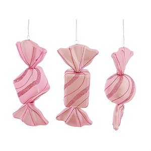 Enfeite Balas Sortidas Onda Rosa 19 cm (Bakery) - 6 Peças