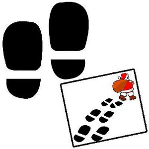 Adesivos de Natal Pegadas do Papai Noel - 03 Pares