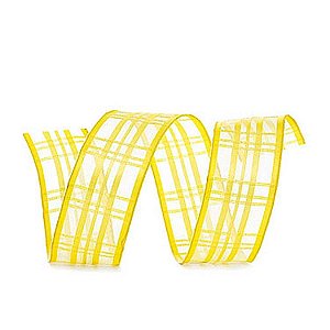 Fita Aramada Elegance Xadrez Amarelo (2,5cmx9.14m)