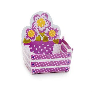 Forminhas para Doces Vasinho de Flor Lilás - 24 Un