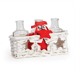 Trio Mini Garrafas Incolor em Caixa Branco - 3 Un