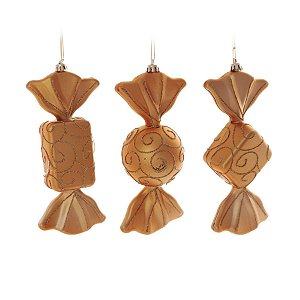 Enfeite Bala Sortida Arabesco Ouro 12 cm (Bakery) - 3 Peças