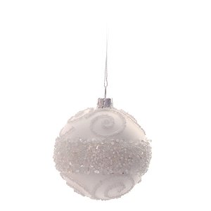 Bola Branca 8 cm (Bolas de Vidro) - 4 Peças