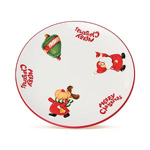 Prato Merry Christmas Vermelho e Branca (Candy Cane) - 4 Un