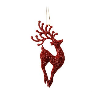 Enfeite para Pendurar - Rena Glitter Vermelho (Enfeites) - 2 Peças
