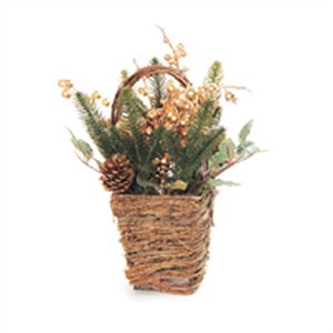 Arranjo Cesta Frutas e Flor Ouro