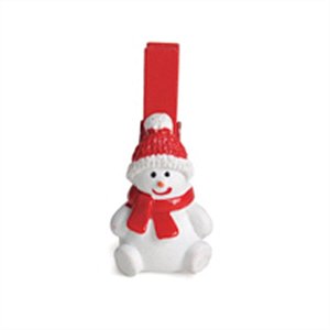 Prendedor Boneco Vermelho e Branco - 6 Un