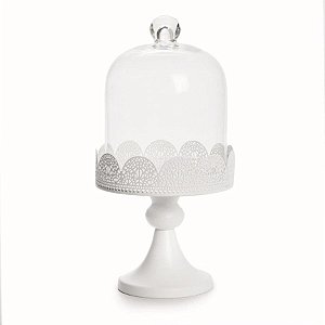 Porta Cupcake Solitário com Cúpula Branca (Cake)