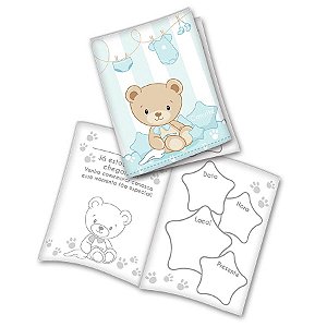 Baby Shower Ursinho Azul - Convite 08 Un