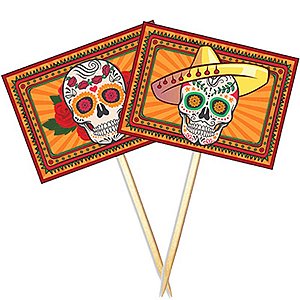 Lolipop para Cupcake Especial Caveira Mexicana - 10 Un