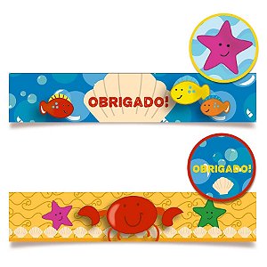 Fundo do Mar - Adesivo Retangular 20 Un