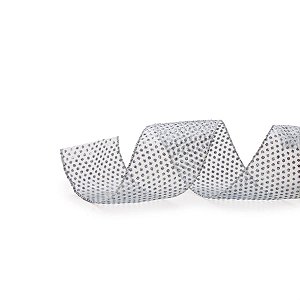 Fita de Natal Voal Bolas Prata 6,3cm (Fita para Presente Natal) - 3 Un