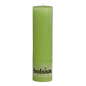 Vela Pilar Rústico Verde Limão 25X68 cm (Velas Bolsius) - 6 Un