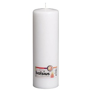 Vela Pilar Básico Branco 25X8cm (Velas Bolsius) - 4 Un
