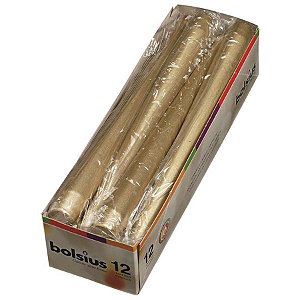 Vela Cônicas para Banquete Ouro 24X2,4cm (Velas Bolsius) - 6 Un