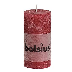 Vela Pilar Rústico Vinho 10X5cm (Velas Bolsius) - 4 Un