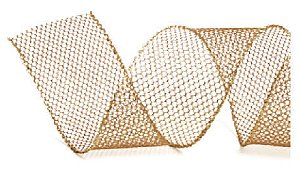 Fita de Natal Estrelas Ouro 6,3cm - 1 Rolo