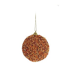 Bola com Paetê Cobre 8 cm (Bolas) - 6 Peças