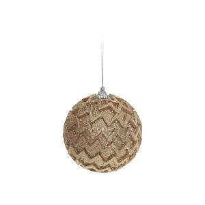 Bola Glitter Ornamentada Nude 8 cm (Bolas) - 6 Peças