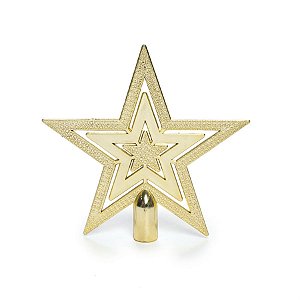 Estrela com Glitter Nude 15 cm (Ponteiras para Árvores)
