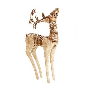 Rena de Natal Decorativa com Cabeça em Pé Natural 75cm