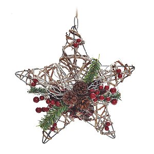 Estrela com Laço e Chalé Natural Tamanho P (Chalé) - 4 Un