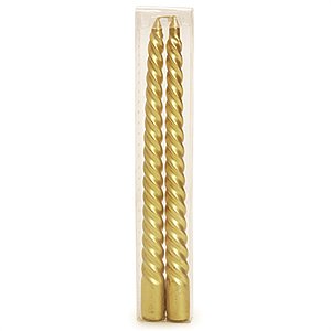 Velas em Kit - Espirais Ouro (24cm) 02 Un