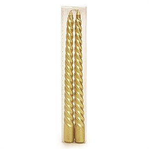 Velas em Kit - Espirais Ouro (20cm) 02 Un