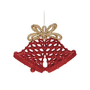 Enfeite para Pendurar - Sino Vermelho (Enfeites) - 4 Peças