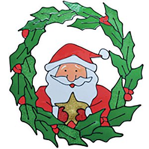 Adesivos Decorativos - Guirlanda com Noel Vermelho e Verde