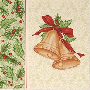 Guardanapos - Sino Ouro e Verde (33cm) 20 Un