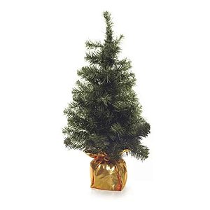Mini Pinheiro com Base Ouro Verde 65cm - 1 Un