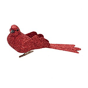 Pássaros - com Glitter Vermelho - 3 un