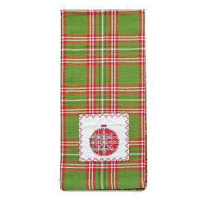 Pano de Prato com Enfeite Vermelho e Verde Bandeira 50X70 cm (Homemade) - 4 Un