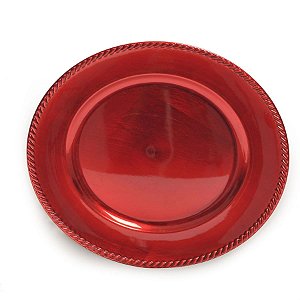 Sousplat Linhas Diagonais Vermelho (Souplats) - 6 Un