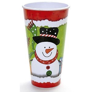 Melamina - Copo Noel Vermelho/Branco/Verde (16x9cm)