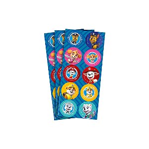 Adesivo Decorativo Redondo Patrulha Canina - 03 Cartelas