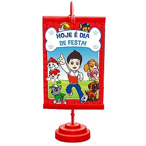 Enfeite de Mesa Banner Especial Patrulha Canina