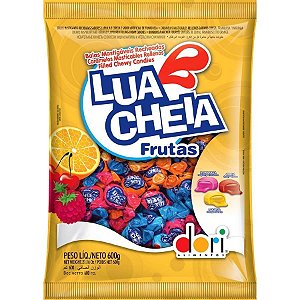 Pacote Bala Mastigável Lua Cheia Sabor Frutas - 600g