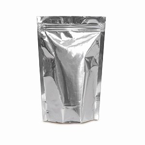 Sacola Metalizada com Ziper Prata 16x12+3,5 Sanf - 8 Un
