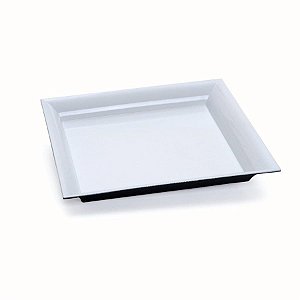 Bandeja Decorativa Quadrada Branca 25x25x2,5