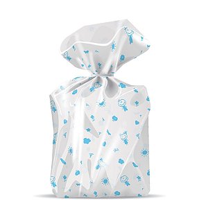 Saquinho Transparente Infantil Azul 10x15cm - 100 Un
