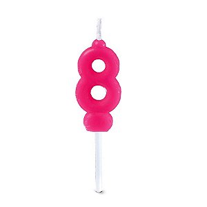 Vela Brilho Rosa nº 8