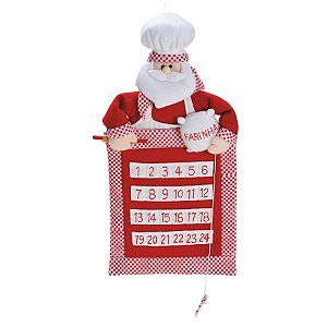 Calendario com Noel Chefe Vermelho 80cm (Bologna) - 1 Unidade
