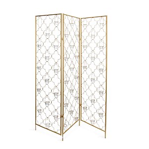 Biombo em Metal com Porta Velas Ouro (Maison)