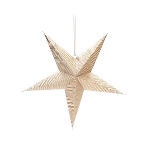 Estrela de 5 Pontas Decorada Ouro 45 cm (Origami)