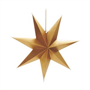 Estrela de 7 Pontas Decorada Ouro 55 cm (Origami)