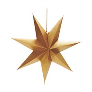 Estrela de 7 Pontas Decorada Ouro 70 cm (Origami)
