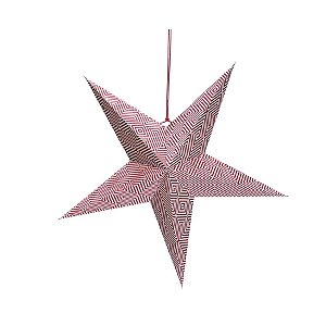 Estrela de 5 Pontas Decorada Vermelho 35cm (Origami)
