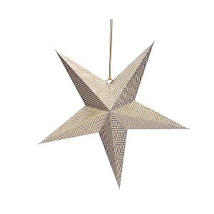 Estrela de 5 Pontas Decorada Vermelho 45cm (Origami)